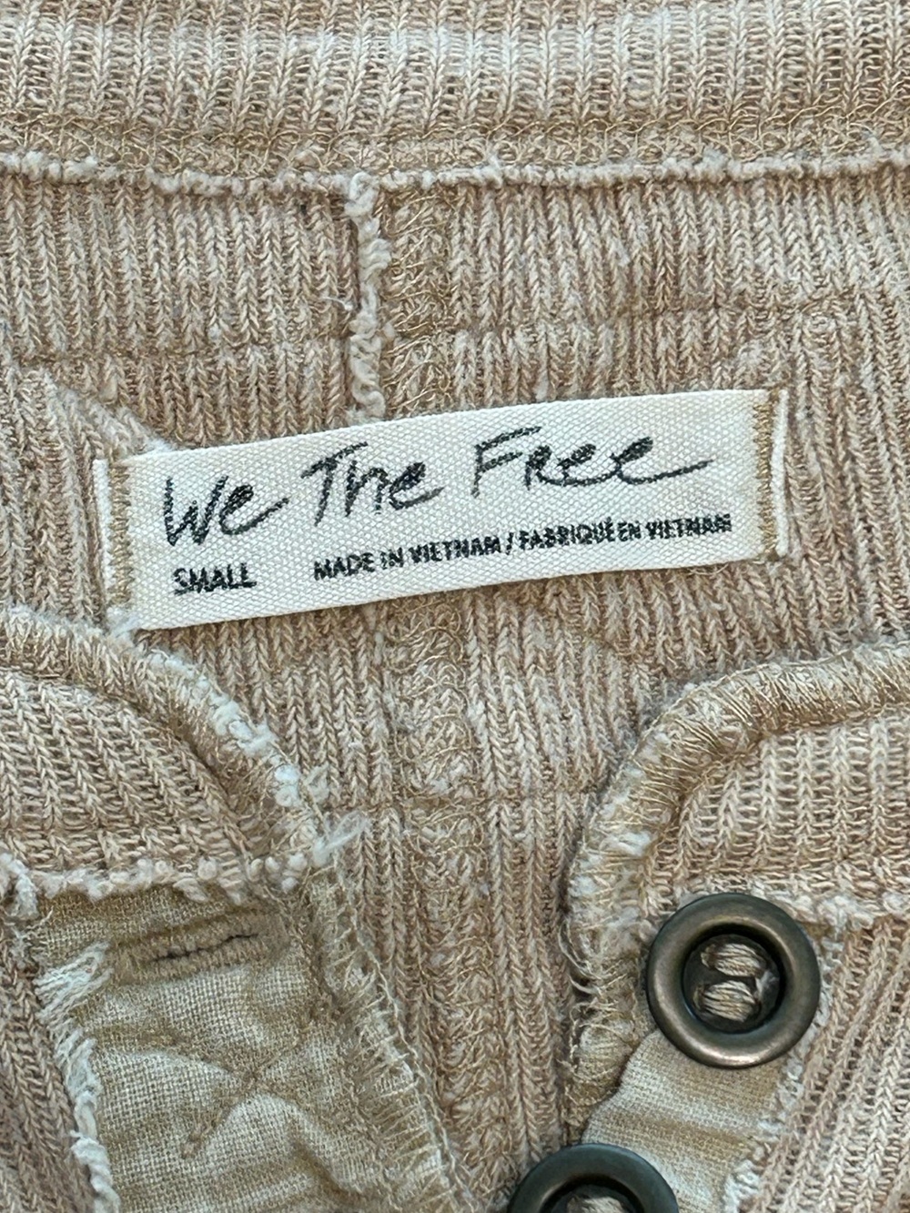Free People Just Tip It Henley thermal top oversized slouchy 90’s grunge boho SM - Picture 9 of 11